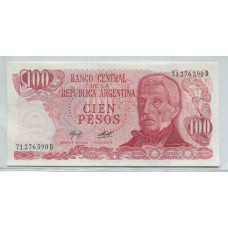 ARGENTINA COL. 638c BILLETE 100 PESOS LEY 18.188 BOT 2408a SIN CIRCULAR UNC